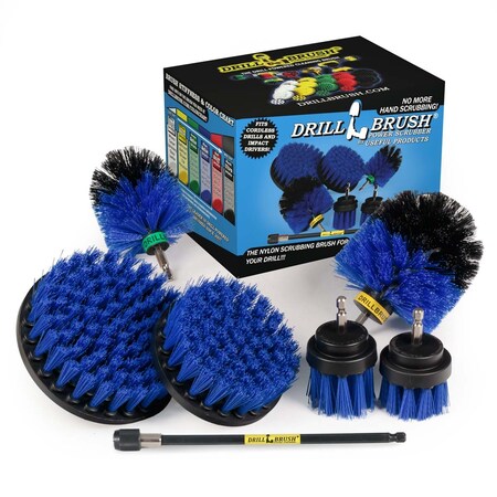 Drill Brush Power Scrubber By Useful Products 7 in W 5 in L Brush, Blue B-542OMS-2L-7X-QC-DB